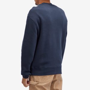 Maison Kitsune Handwriting Striped Comfort Crew Sweatshirt