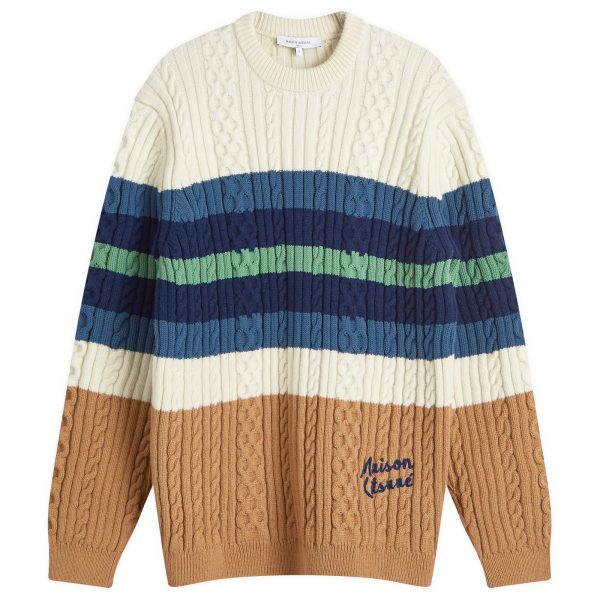 Maison Kitsune Handwriting Cable Knit Jumper