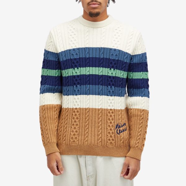 Maison Kitsune Handwriting Cable Knit Jumper