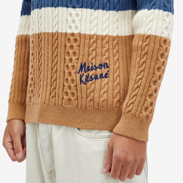 Maison Kitsune Handwriting Cable Knit Jumper