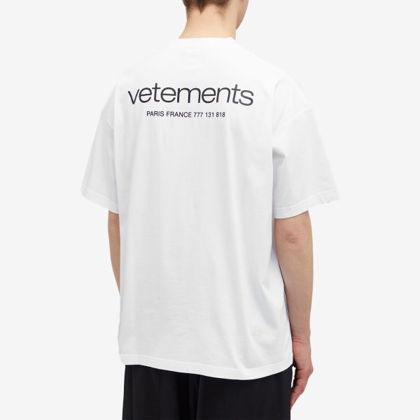 VETEMENTS Urban Logo T-Shirt