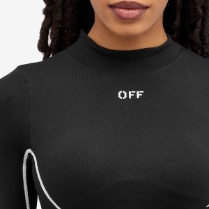 Off-White Crop Logo Long Sleeve Top