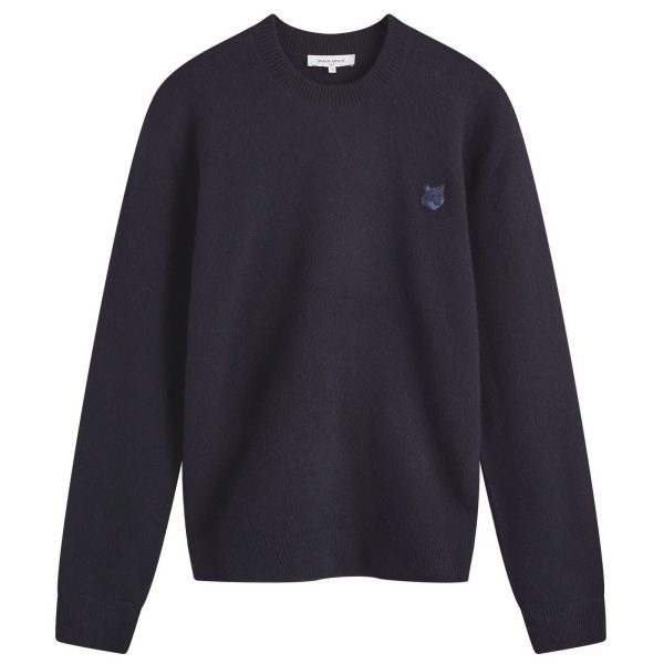 Maison Kitsune Bold Fox Head Patch Regular Lambswool Crew Ju