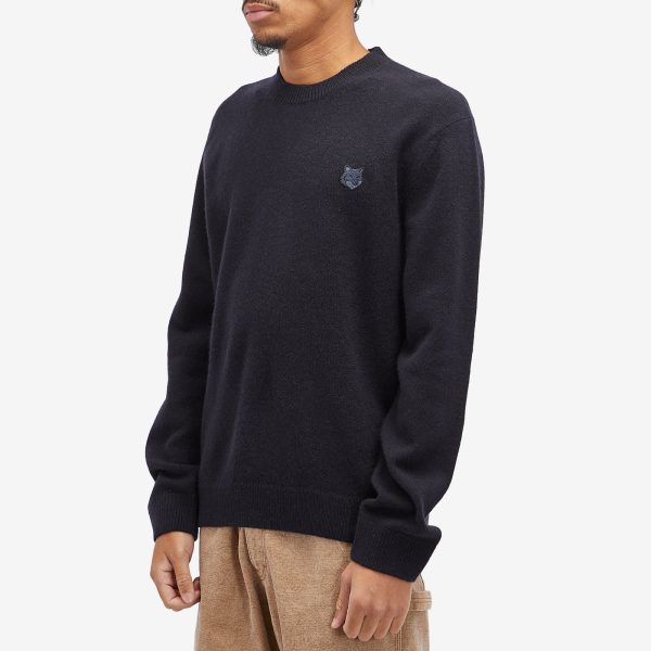 Maison Kitsune Bold Fox Head Patch Regular Lambswool Crew Ju