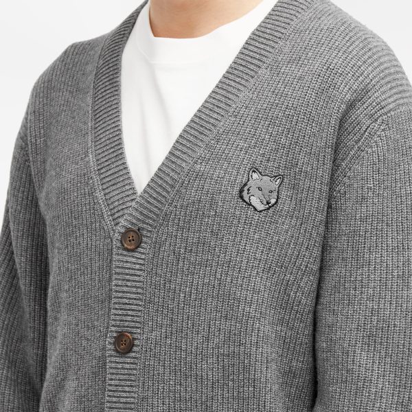 Maison Kitsune Bold Fox Head Patch  Comfort Ribbed Cardigan