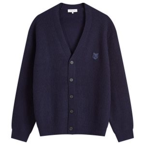 Maison Kitsune Bold Fox Head Patch  Comfort Ribbed Cardigan