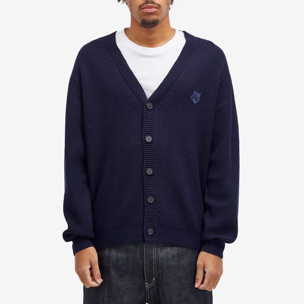 Maison Kitsune Bold Fox Head Patch  Comfort Ribbed Cardigan