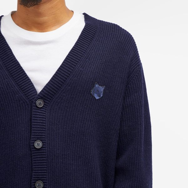 Maison Kitsune Bold Fox Head Patch  Comfort Ribbed Cardigan