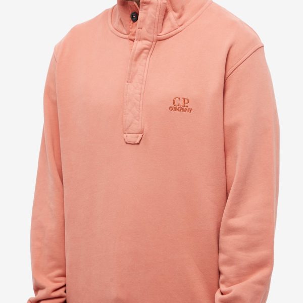 CP Company Garment Dyed Quarter Button Sweat