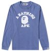 A Bathing Ape Long Sleeve Overdye College College T-Shirt