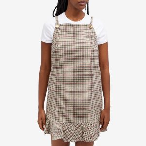 Ganni Check Wool Mix Mini Dress