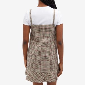 Ganni Check Wool Mix Mini Dress