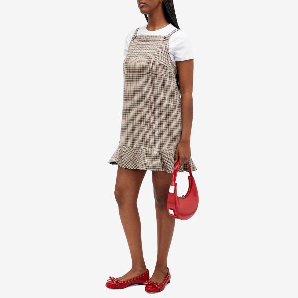 Ganni Check Wool Mix Mini Dress