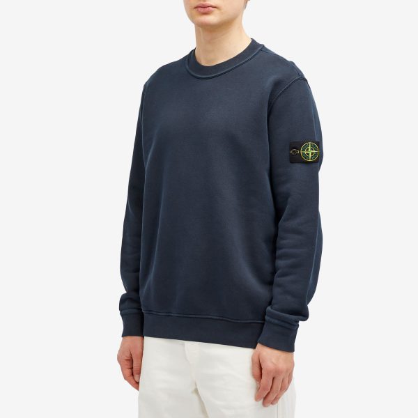 Stone Island Diagonal Fleece Old Effect Crew Neck Sweatshirt