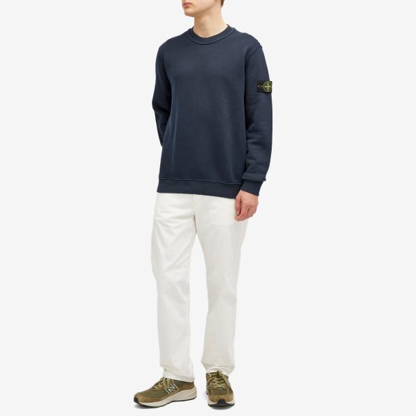 Stone Island Diagonal Fleece Old Effect Crew Neck Sweatshirt