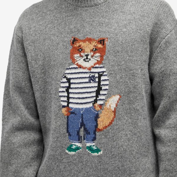 Maison Kitsune Dressed Fox Intarsia Jumper