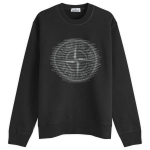 Stone Island Badge Print Crew Neck Sweatshirt