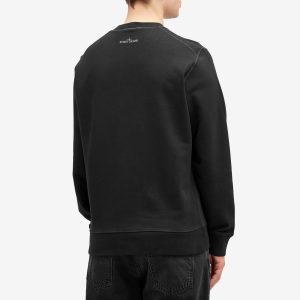 Stone Island Badge Print Crew Neck Sweatshirt