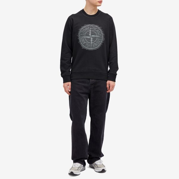 Stone Island Badge Print Crew Neck Sweatshirt