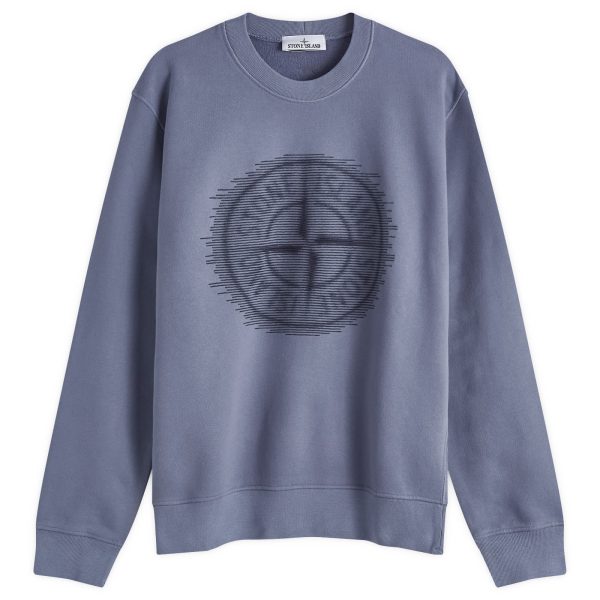 Stone Island Badge Print Crew Neck Sweatshirt