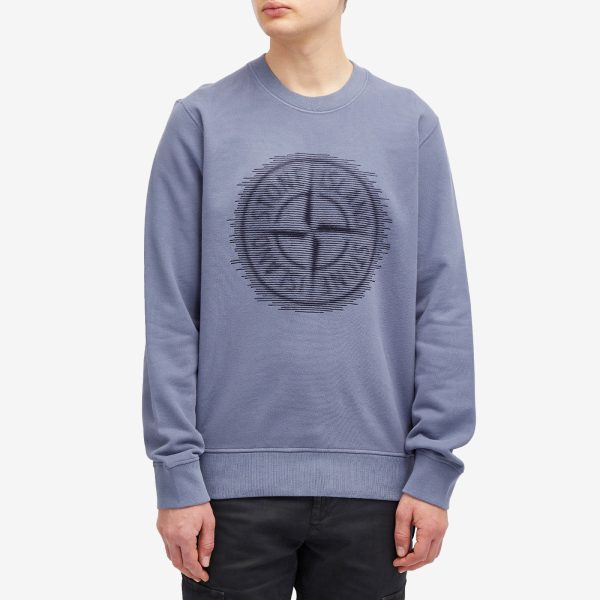 Stone Island Badge Print Crew Neck Sweatshirt