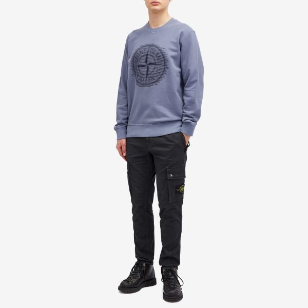 Stone Island Badge Print Crew Neck Sweatshirt