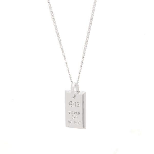 NUMBERING Square Bar Pendant Necklace