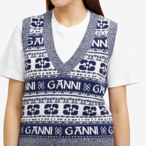 GANNI Logo Wool Mix Vest