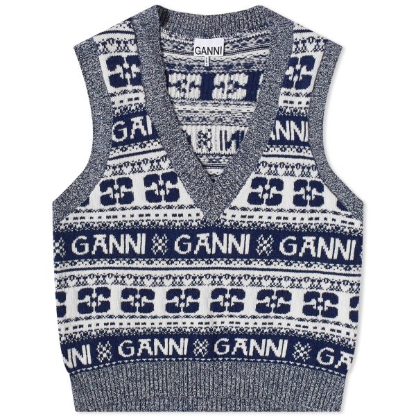 GANNI Logo Wool Mix Vest