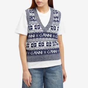 GANNI Logo Wool Mix Vest