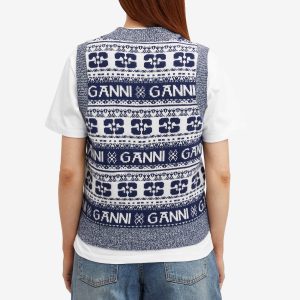 GANNI Logo Wool Mix Vest