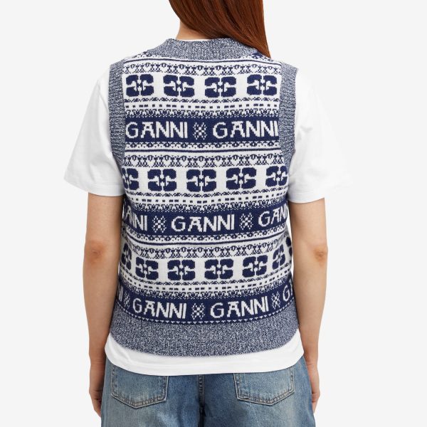 GANNI Logo Wool Mix Vest