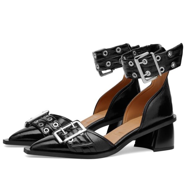 GANNI Chunky Buckle Open Cut Pump