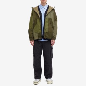 Comme des Garçons Homme Multi Fabric Patchwork Hooded Jacket