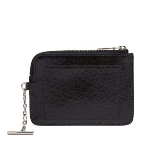 Alexander McQueen Sling Crackled Leather Zip Coin Pouch