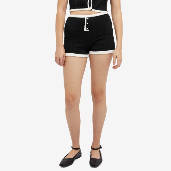 House Of Sunny Contrast Knitted Hot Pants