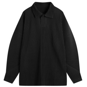 Homme Plissé Issey Miyake Pleated Long Sleeve Polo