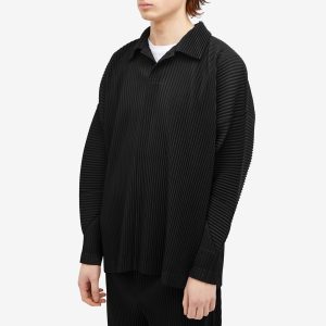 Homme Plissé Issey Miyake Pleated Long Sleeve Polo