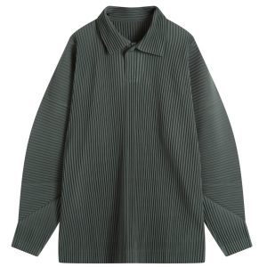 Homme Plissé Issey Miyake Pleated Long Sleeve Polo