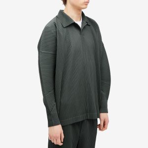 Homme Plissé Issey Miyake Pleated Long Sleeve Polo