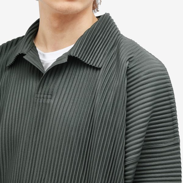 Homme Plissé Issey Miyake Pleated Long Sleeve Polo