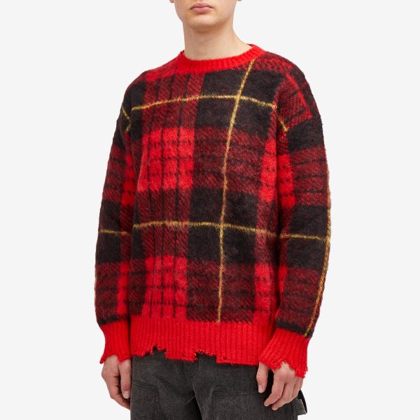 Alexander McQueen Brushed Mohair Tartan Jumper