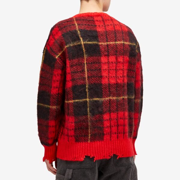 Alexander McQueen Brushed Mohair Tartan Jumper