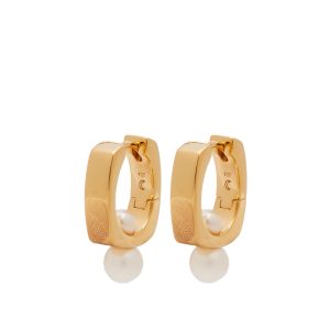 Missoma Button Pearl Square Hoop Earrings