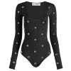 Fiorucci Black Metal Studded Bodysuit