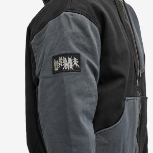 Dime Denim Panel Hooded Bomber Jacket