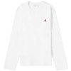 AMI Paris Long Sleeve Small A Heart T-Shirt