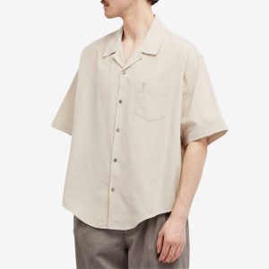 AMI Paris Tonal Logo Camp Collar Shirt