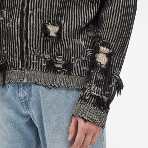 MM6 Maison Margiela Distressed Rib Zip Cardigan