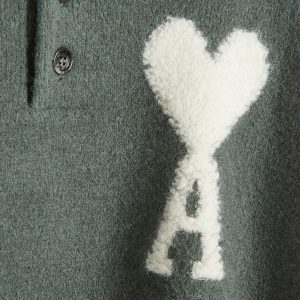 AMI Paris Large A Heart Knitted Polo